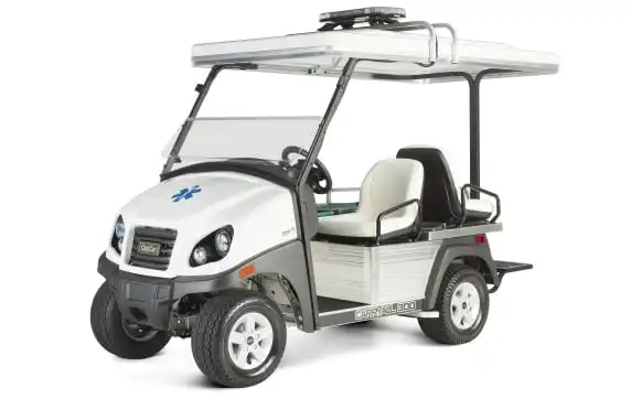 Utility golf cart with ambulance and medical accessories