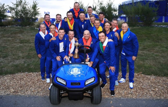 Team Europe with Club Car Tempo at 2018 Ryder Cup