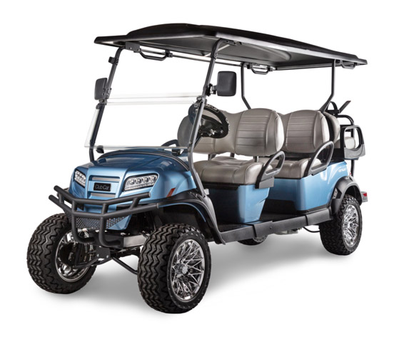 Onward 6 passenger lifted golf cart with custom wheels
