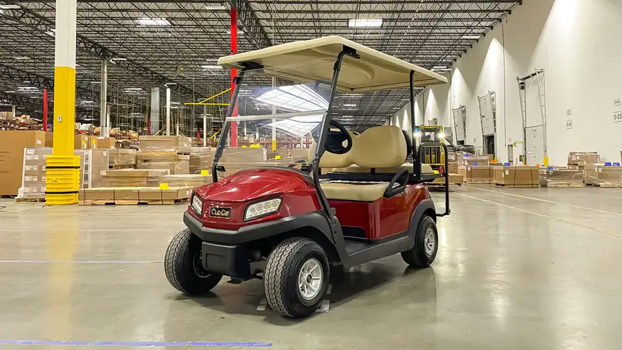 Red used four passenger golf cart 