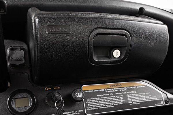 locking glove box for golf cart