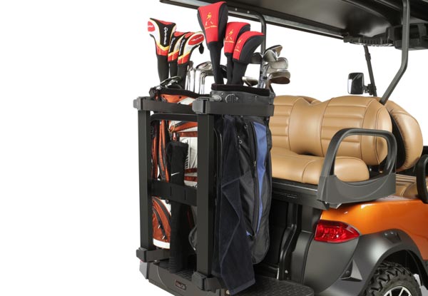 Onward golf cart with rear golf bag holder