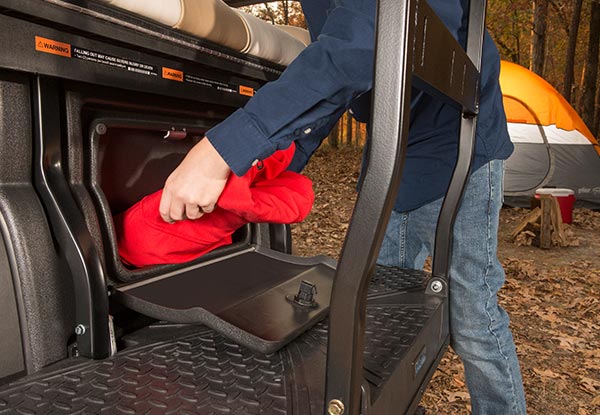 rear locking trunk storage