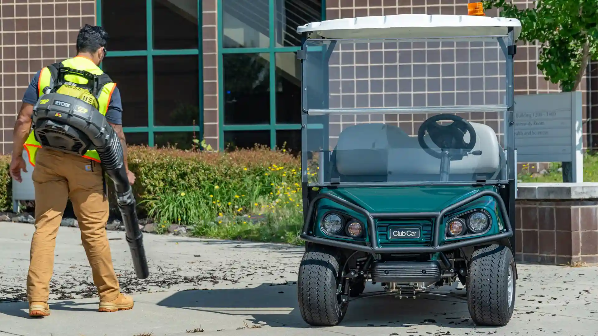 Carryall 502 facilities maintenance vehicle - leaf blowing