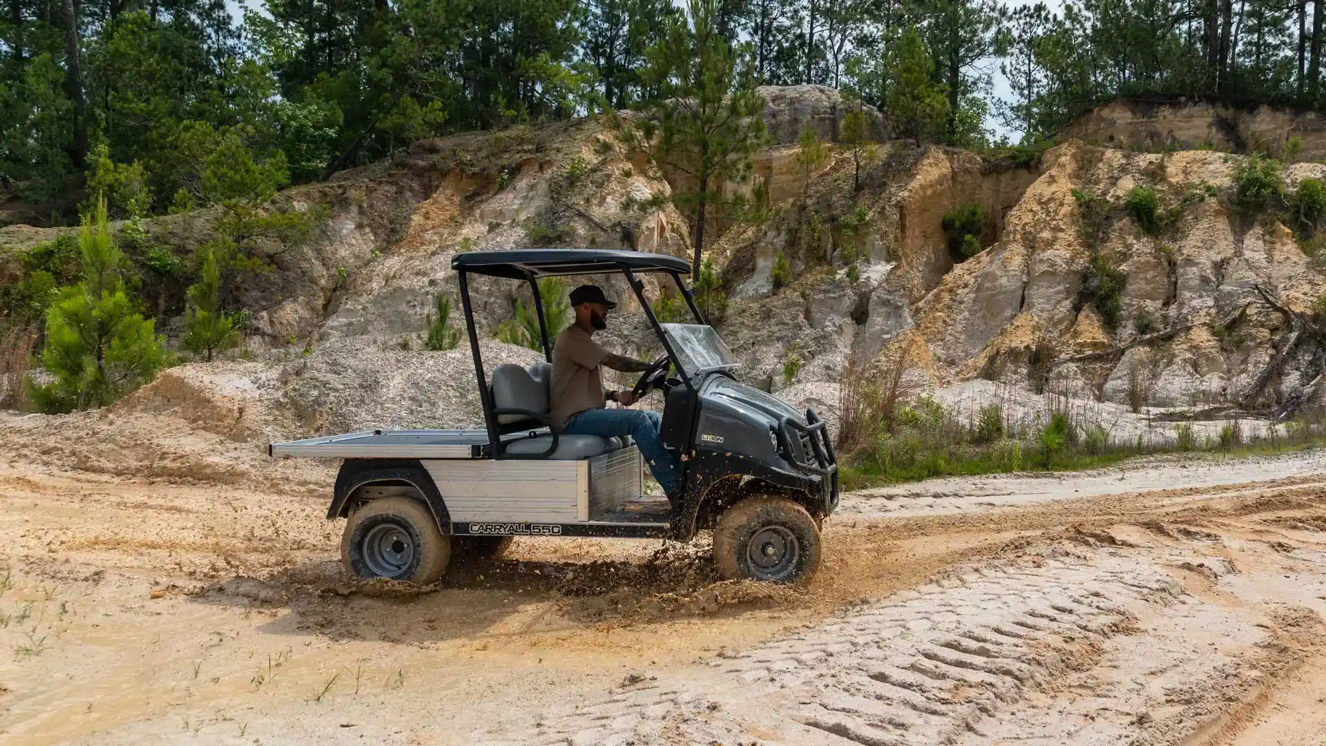 Carryall 550 work utility vehicle with flat bed