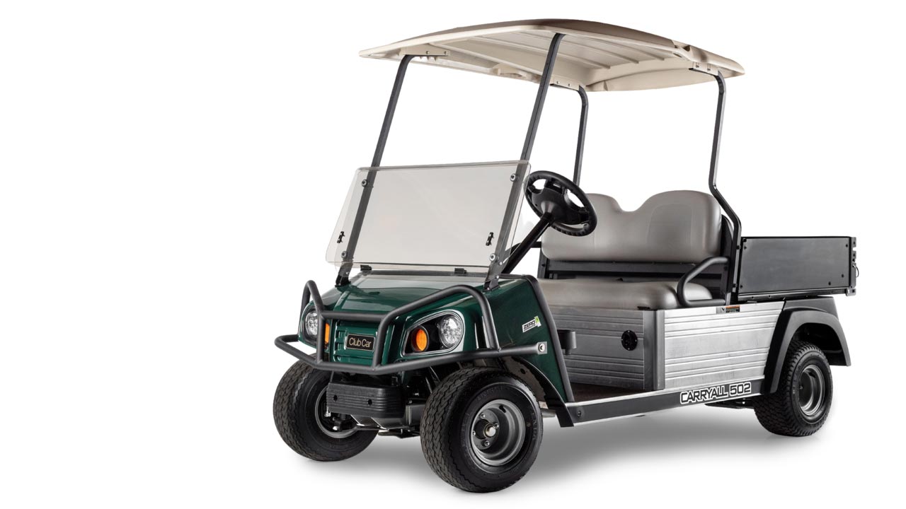 Carryall 502 slim utility vehicle with narrow bed for rental fleets