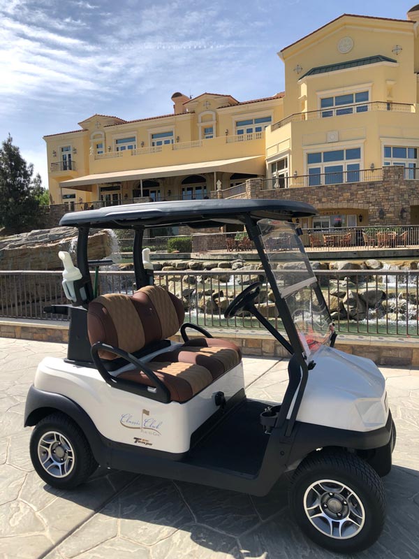 Club Car Tempo golf cart with Visage connectivity at Classic Club