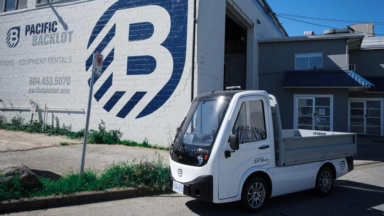 Small electric utility truck at Pacific Backlot