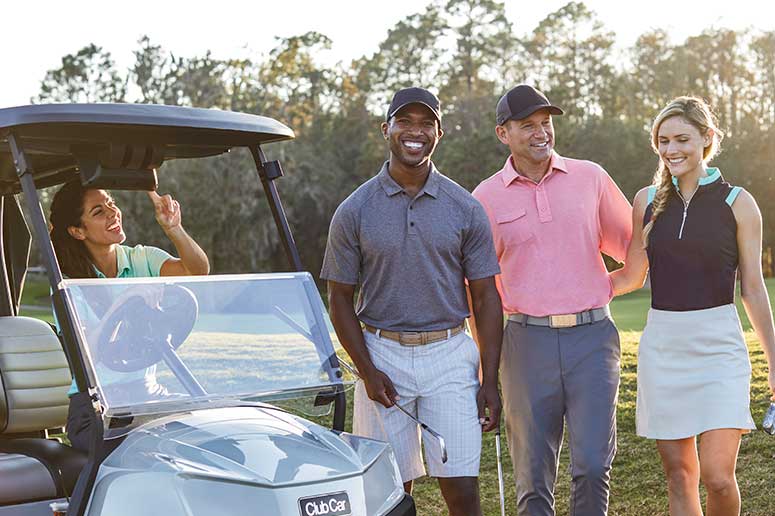 Golf Club Member Private Cart Group Shot