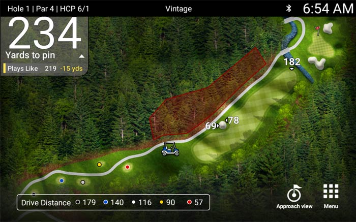 Visible Action Zones screen from Club Car Connect