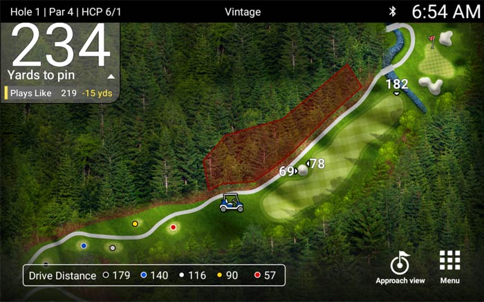 Visible Action Zones screen from Club Car Connect