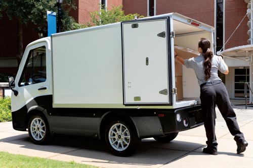 small electric utility truck with van box