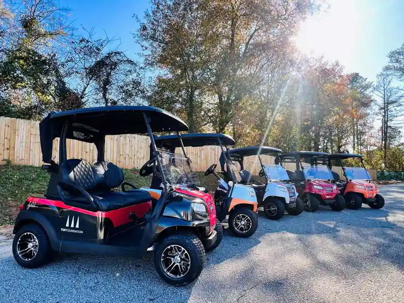custom painted golf carts with custom seats and wheels