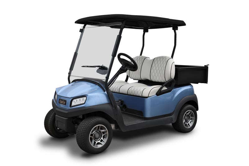 Two passenger custom golf cart with cargo bed