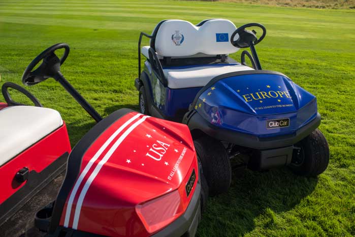 Close-up of Club Car Tempo Golf Carts for Solheim Cup