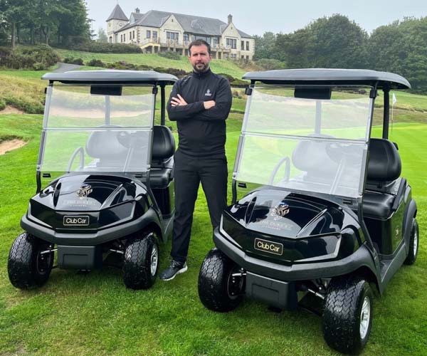 Club Car Tempo golf carts at The Duke's Golf Course