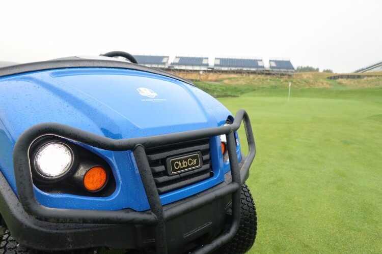 Club Car Carryall utility vehicles are being used at Le Golf National in Paris, France for the 2018 Ryder Cup