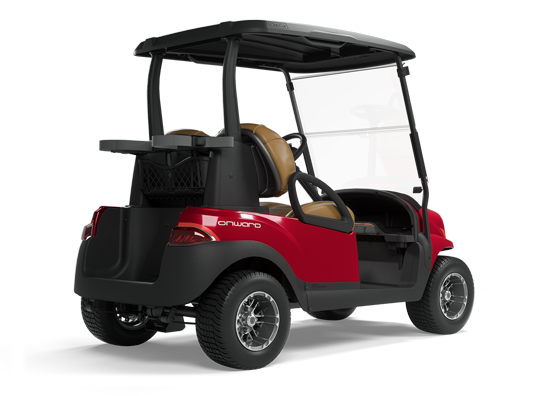 Red Onward 2 passenger golf cart