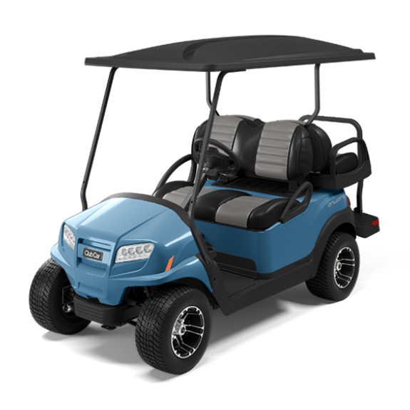 4 passenger golf cart Onward metallic ice blue