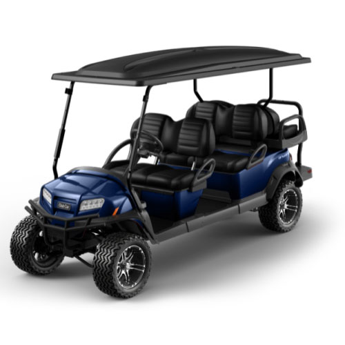 Lifted 6 Passenger Golf Cart in Dark Blue
