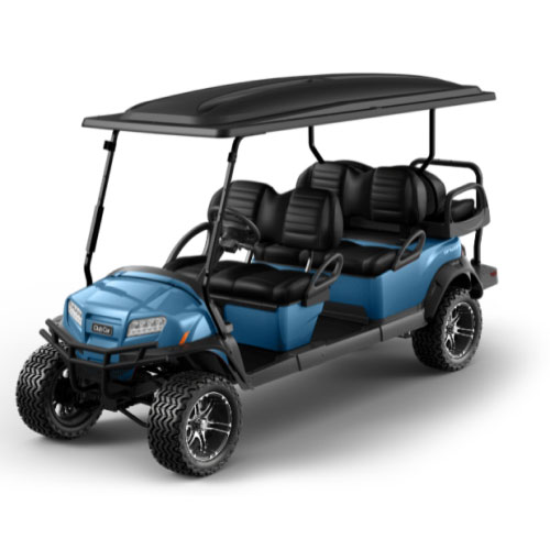 Lifted 6 Passenger Golf Cart in Light Blue