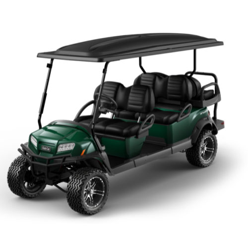 Lifted 6 Passenger Golf Cart in Dark Green