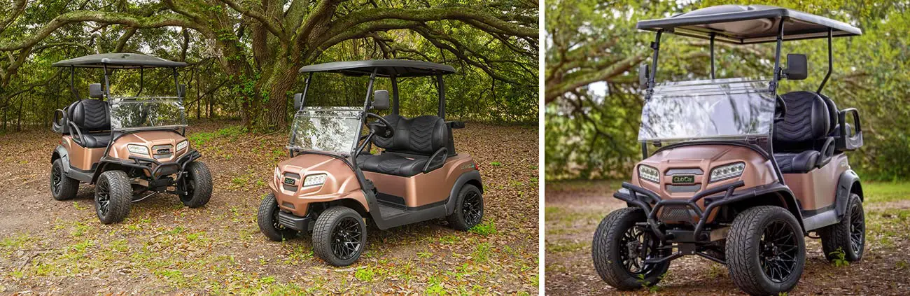 Sunrise Special Edition Golf Carts in 2 passenger and lifted 4 passenger options