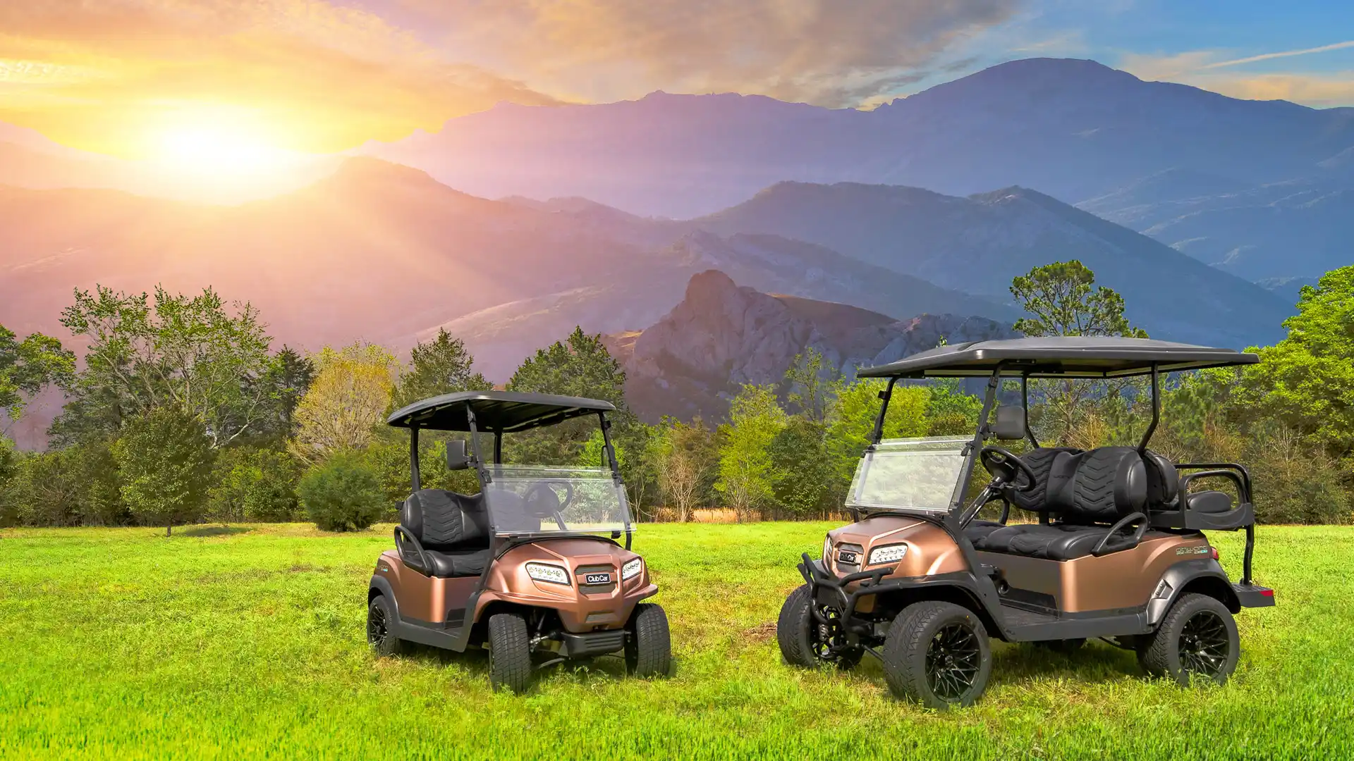 Onward Sunrise Special Edition Golf Carts in 2 and lifted 4 passenger models