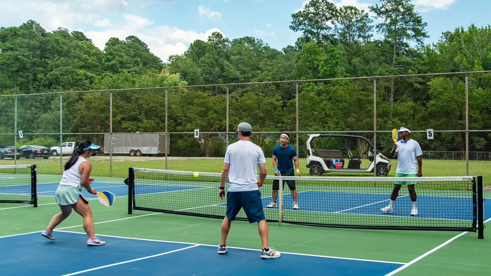 CRU parked at pickleball court