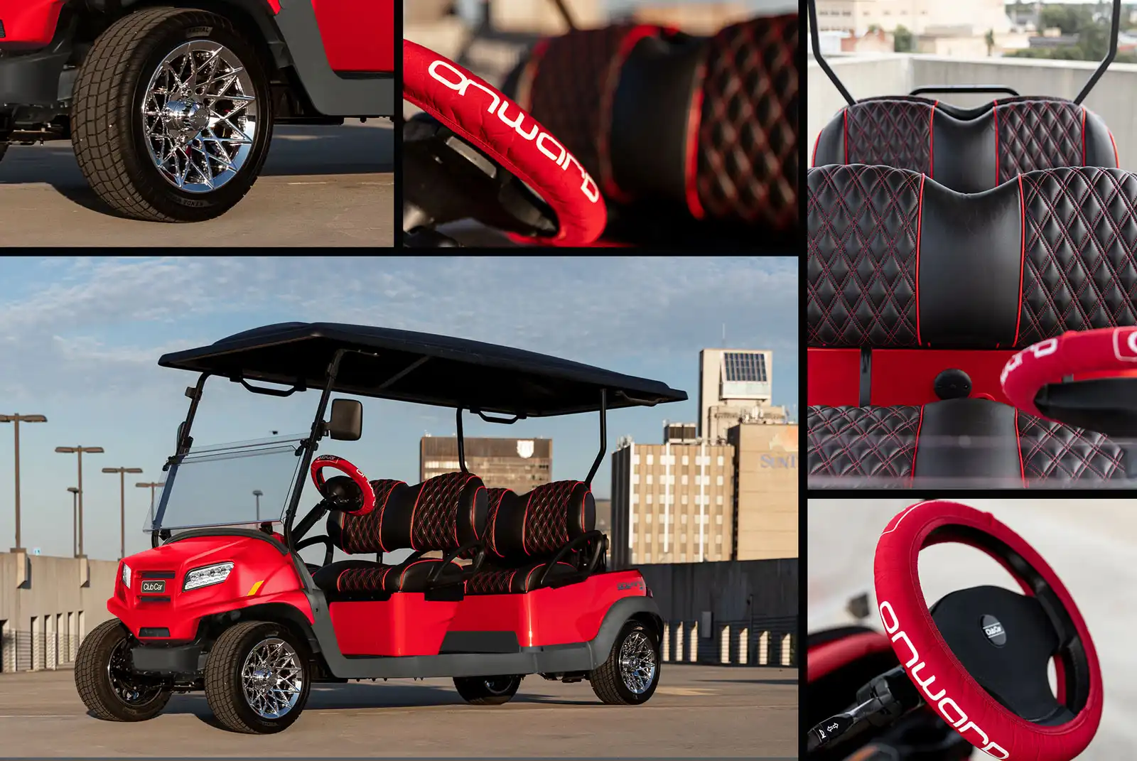 blazing comeback golf cart features image collage