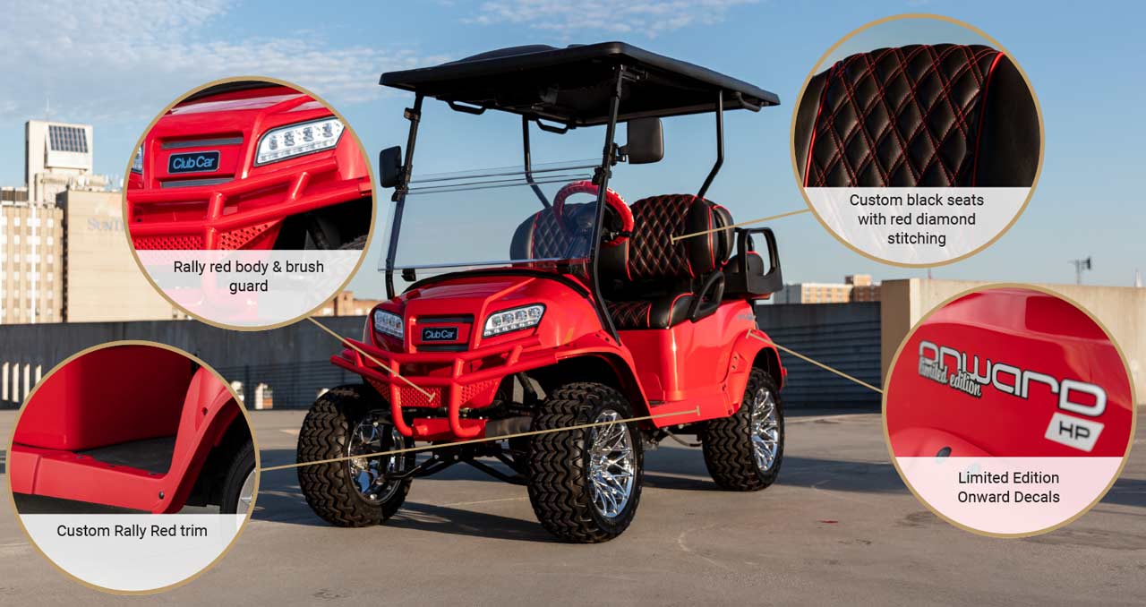 Lifted 4 passenger golf cart with custom wheels and seats  blazing comeback 