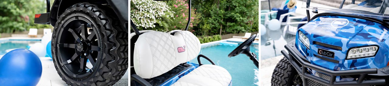 vineyard vines blue camo Onward custom golf cart details
