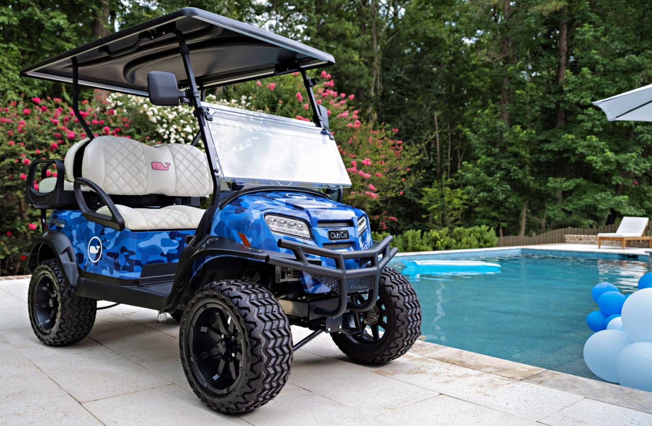 vineyard vines blue camo onward custom golf cart pool