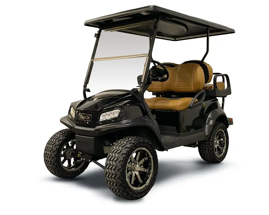 Black lifted used golf cart