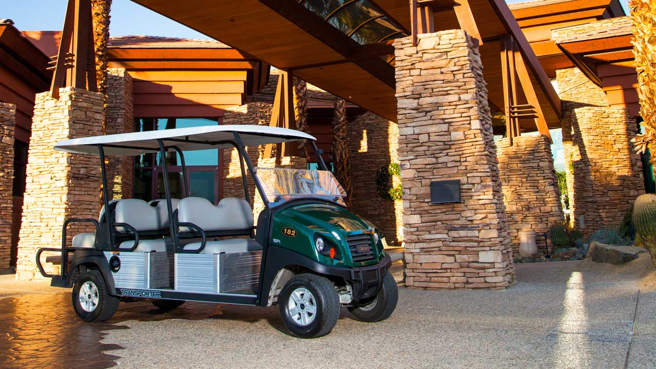 Transporter utility vehicle for resort guest and crew transportation