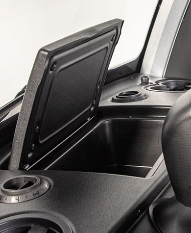 in-dash storage compartment