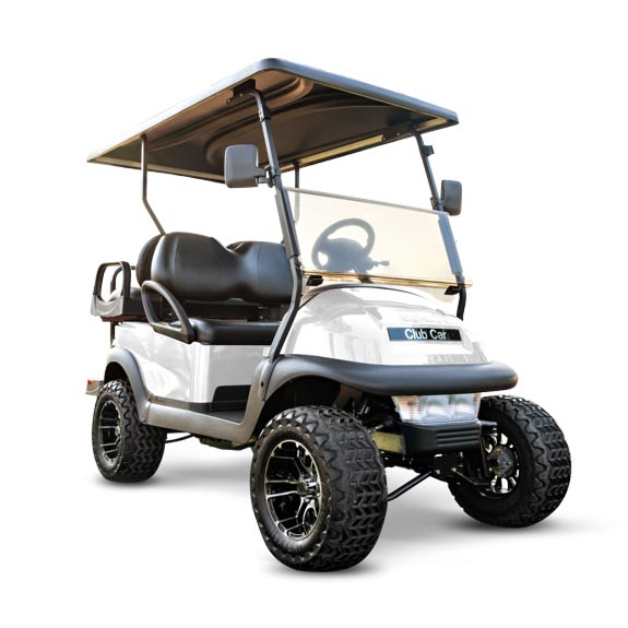 V4L lifted 4 passenger golf cart with white paint