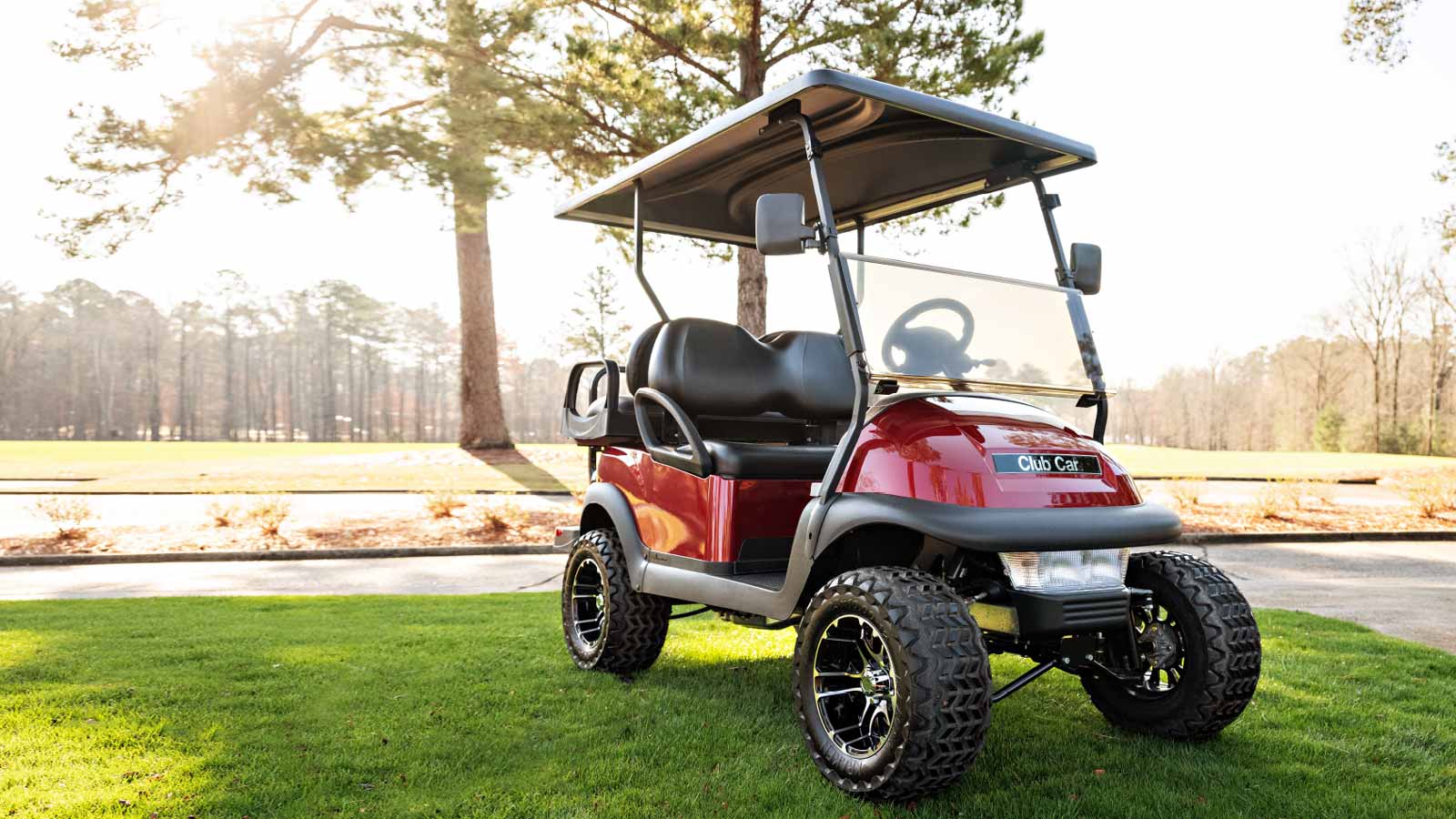 Lifted 4 passenger golf cart